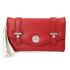 Kenneth Cole Reaction Wallet KC Red Envelope Flap Clutch with Tech Device Pocket